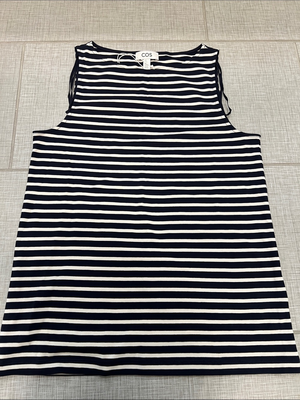 COS Navy & White Striped Sleeveless Tank Top